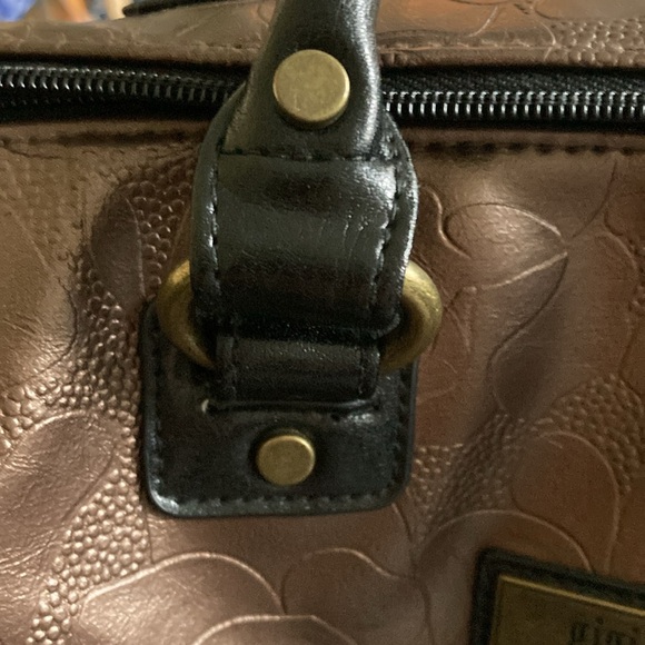 Gigi Hill Cooper Colored Floral Embossed Handbag. - Picture 9 of 10